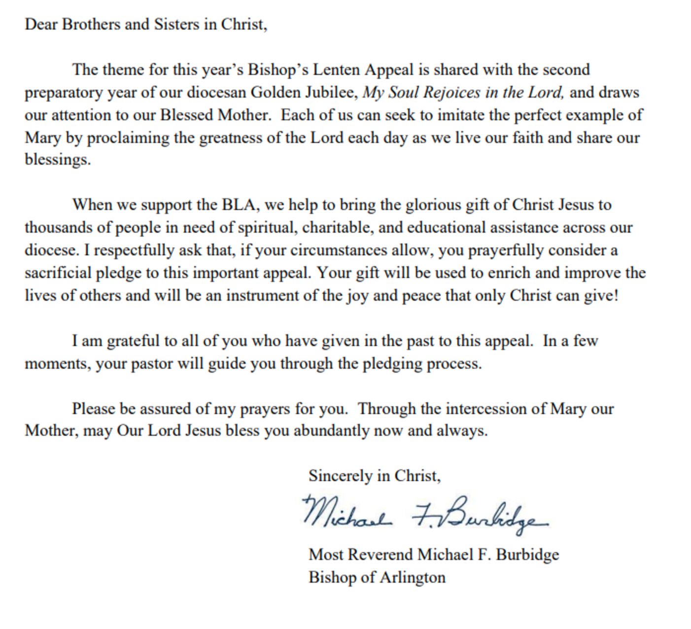 Bishops Letter Bla