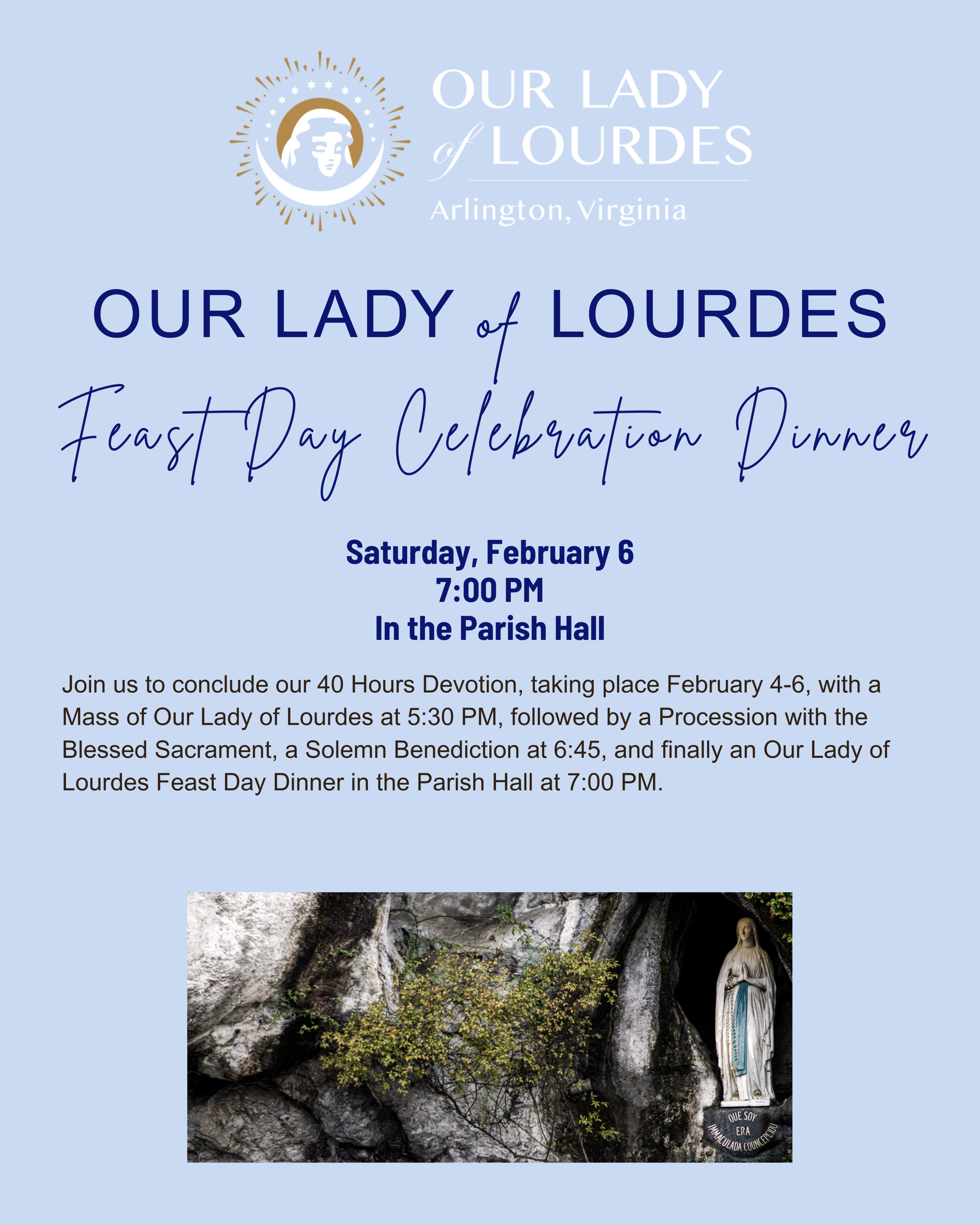 Our Lady Of Lourdes Feast Day 2027