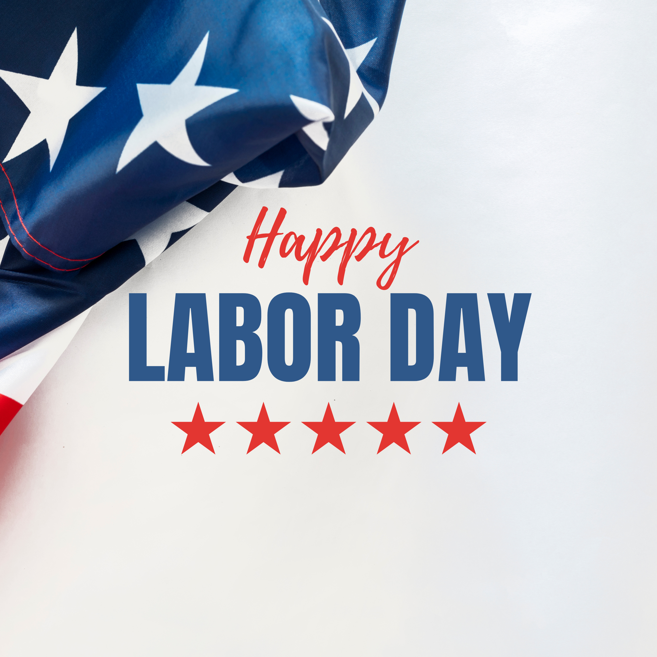 Blue White Modern Bold Greeting Labor Day Facebook Post