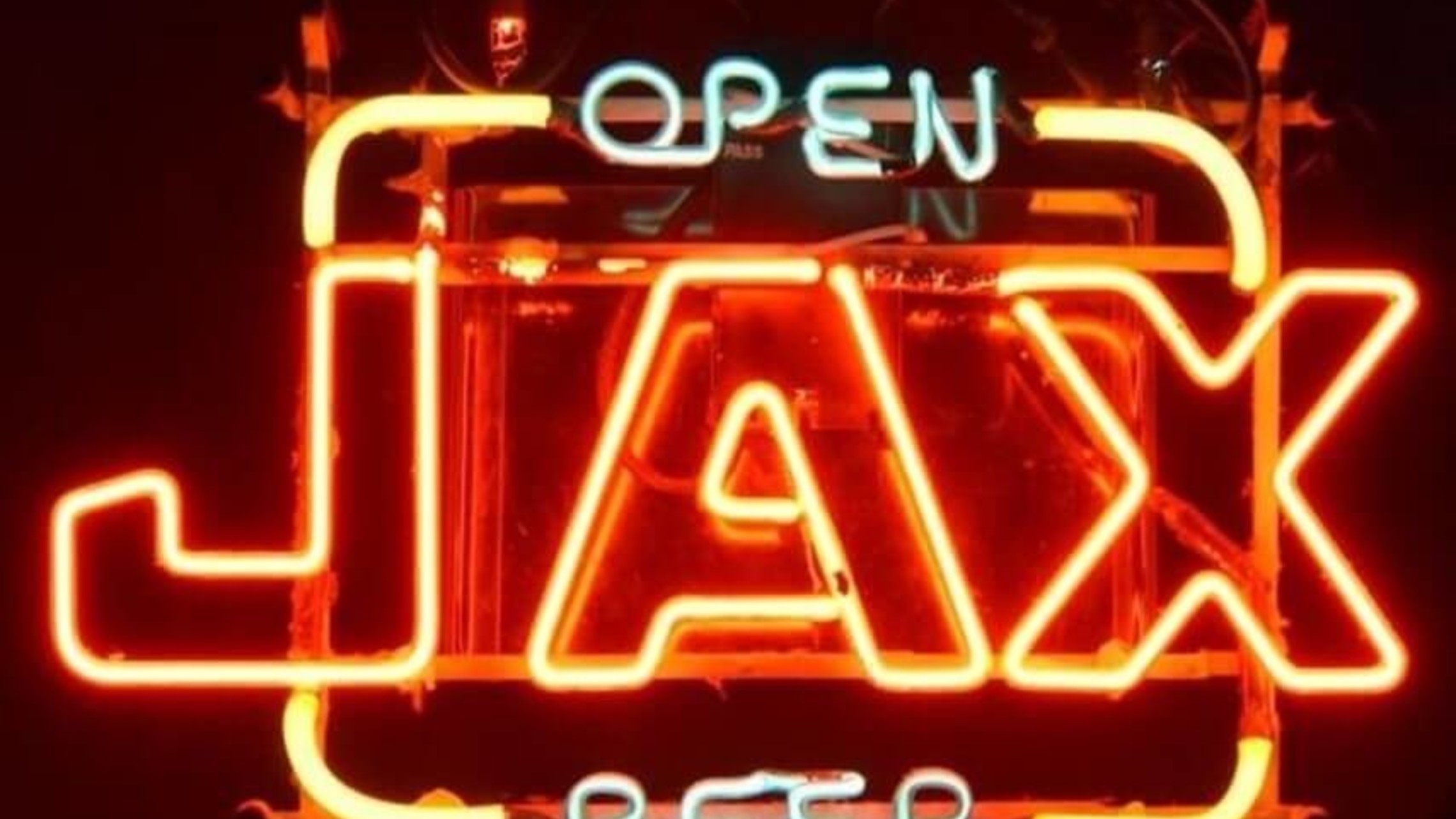 neon sign advertising JAX beer