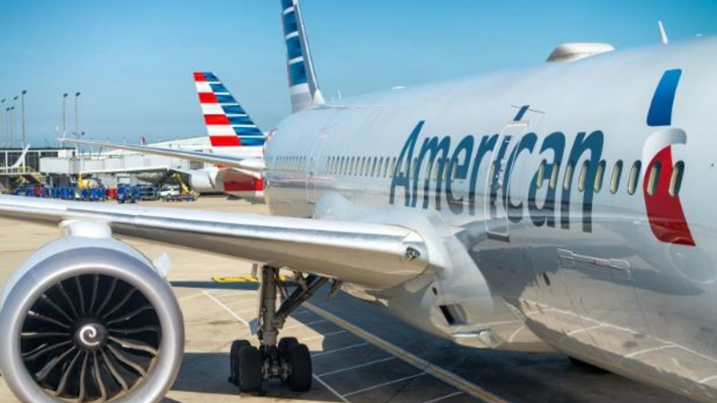 American Airlines jet on the ground