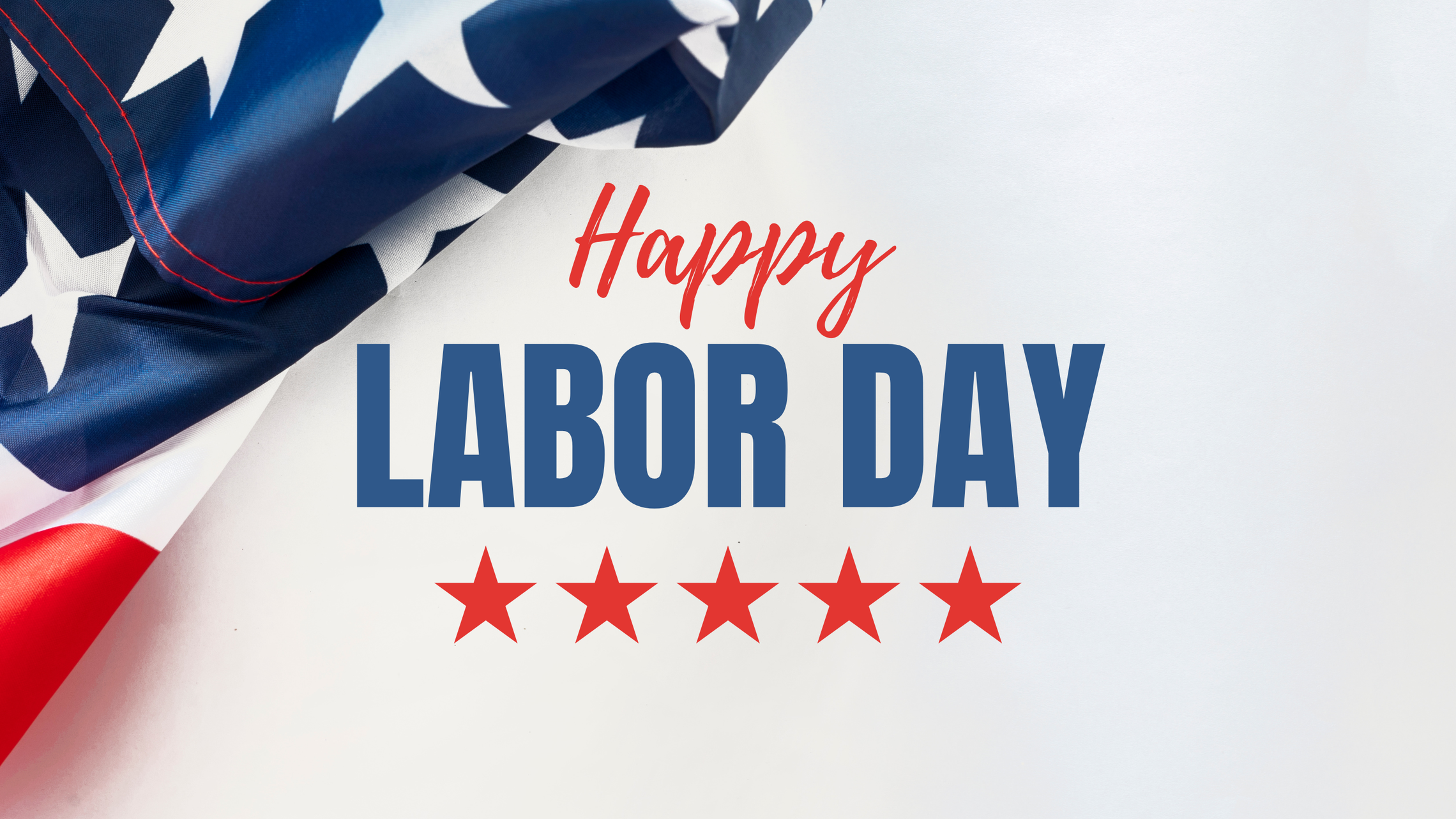 Blue White Modern Bold Greeting Labor Day Facebook Post