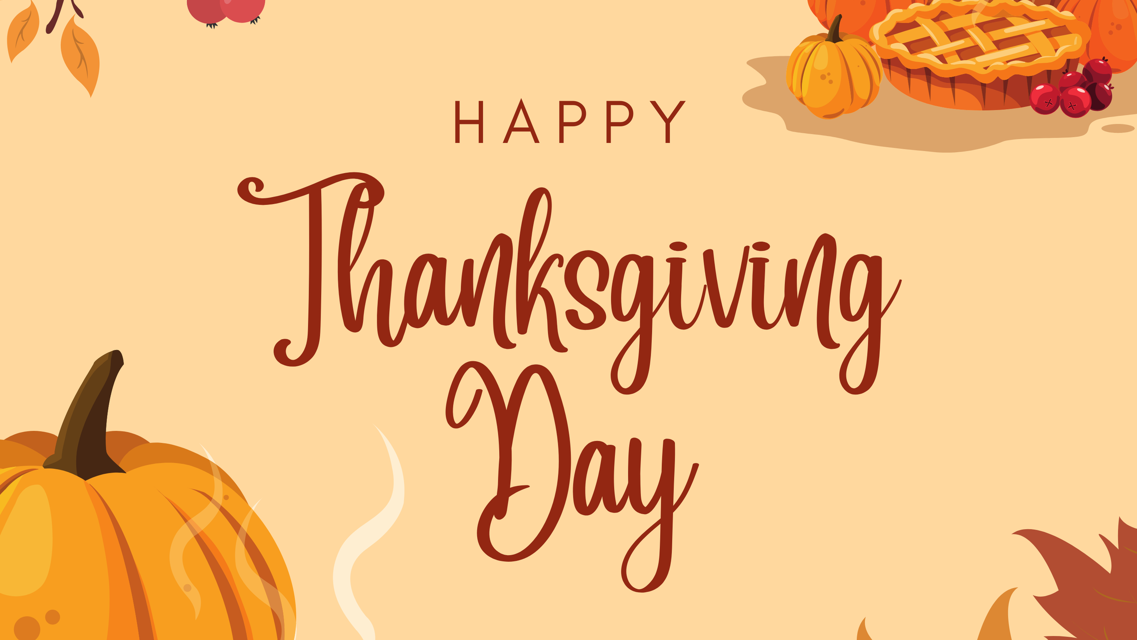 Brown Thanksgiving Day Facebook Post