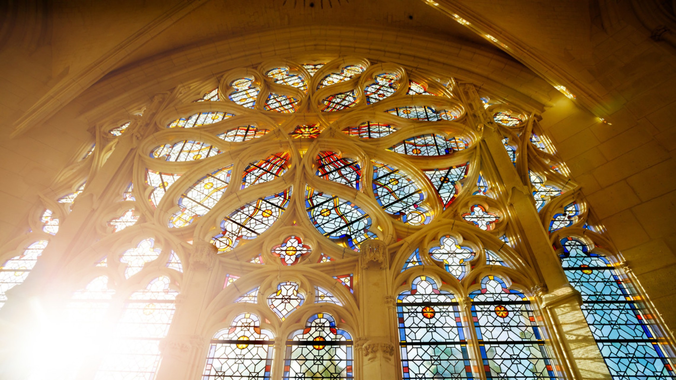 Stained glass church