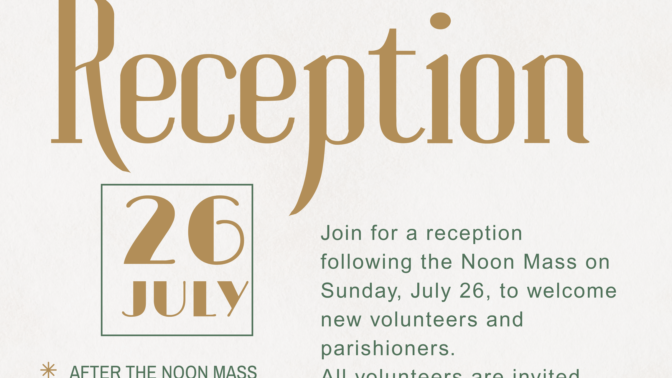 New Volunteer New Parishioner Reception