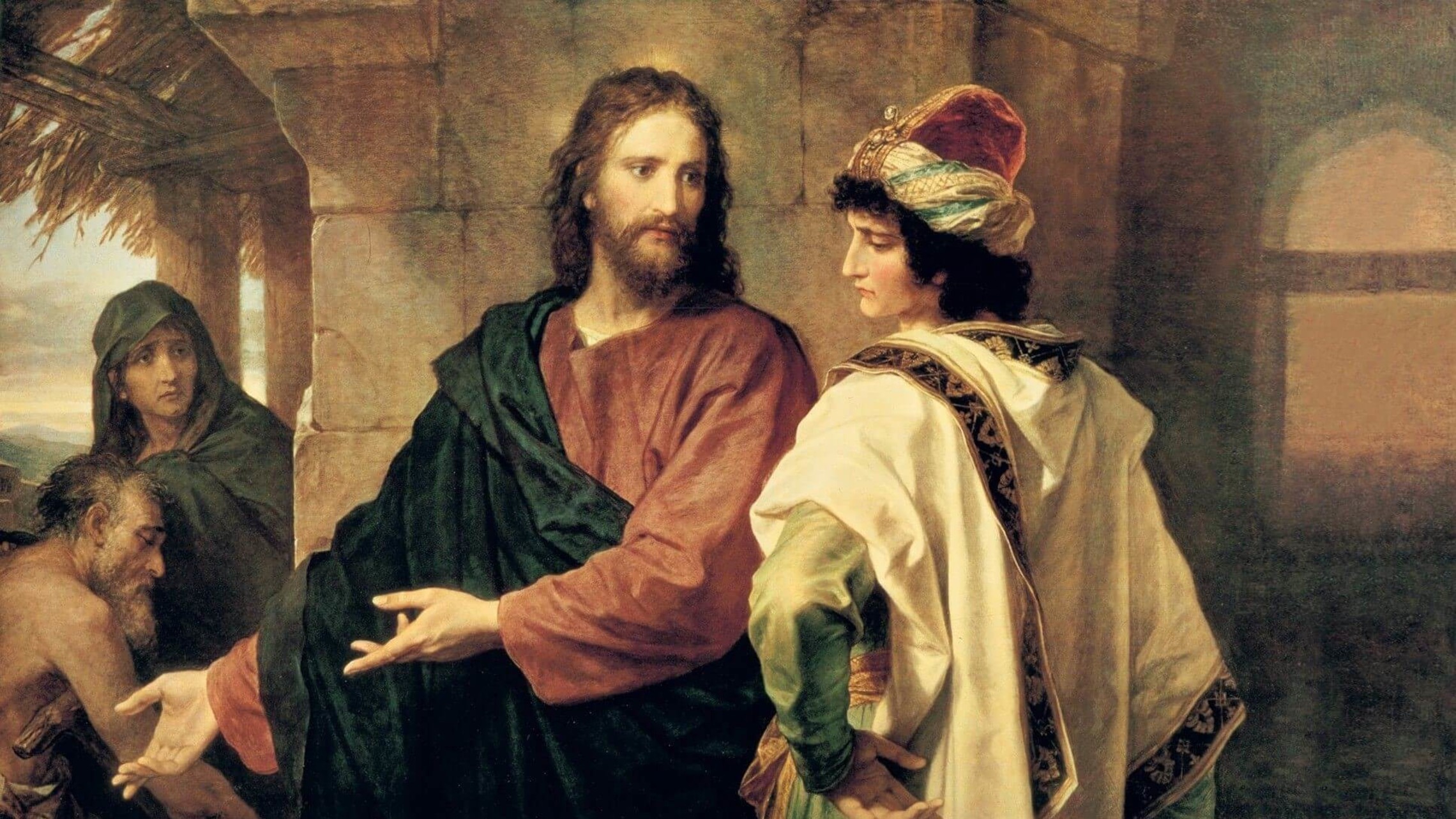 painting of Jesus talking to the Rich Young Man