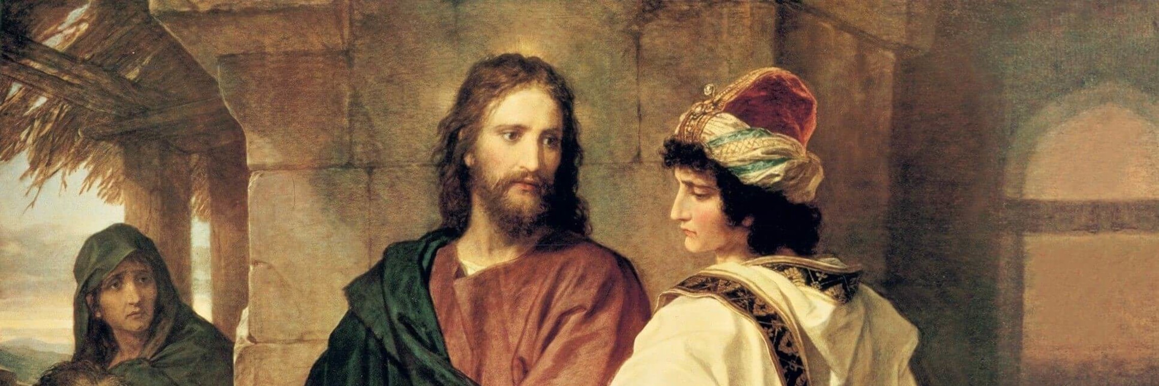 painting of Jesus talking to the Rich Young Man