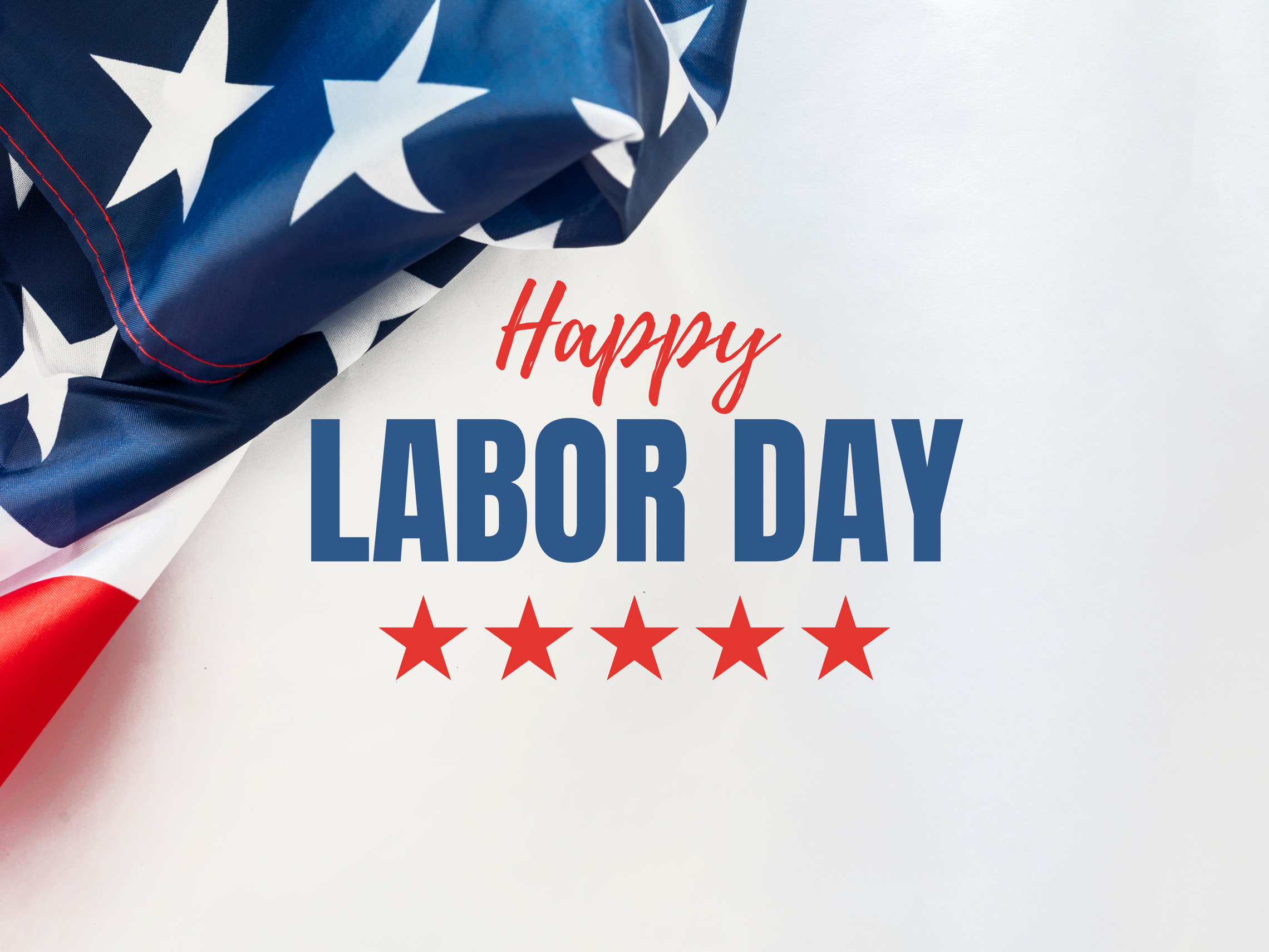 Blue White Modern Bold Greeting Labor Day Facebook Post