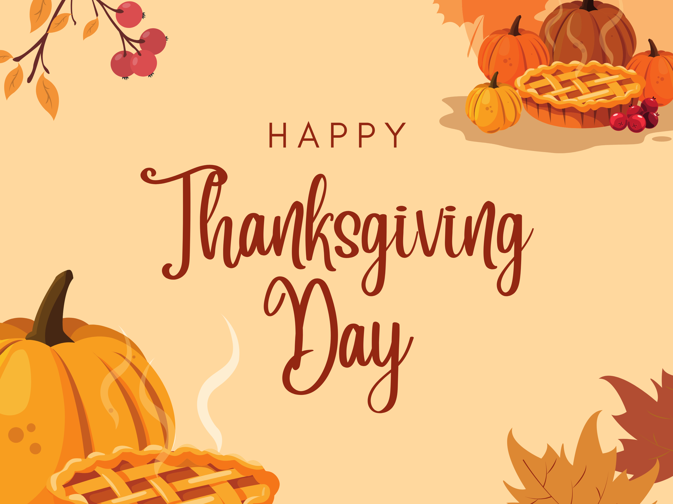 Brown Thanksgiving Day Facebook Post