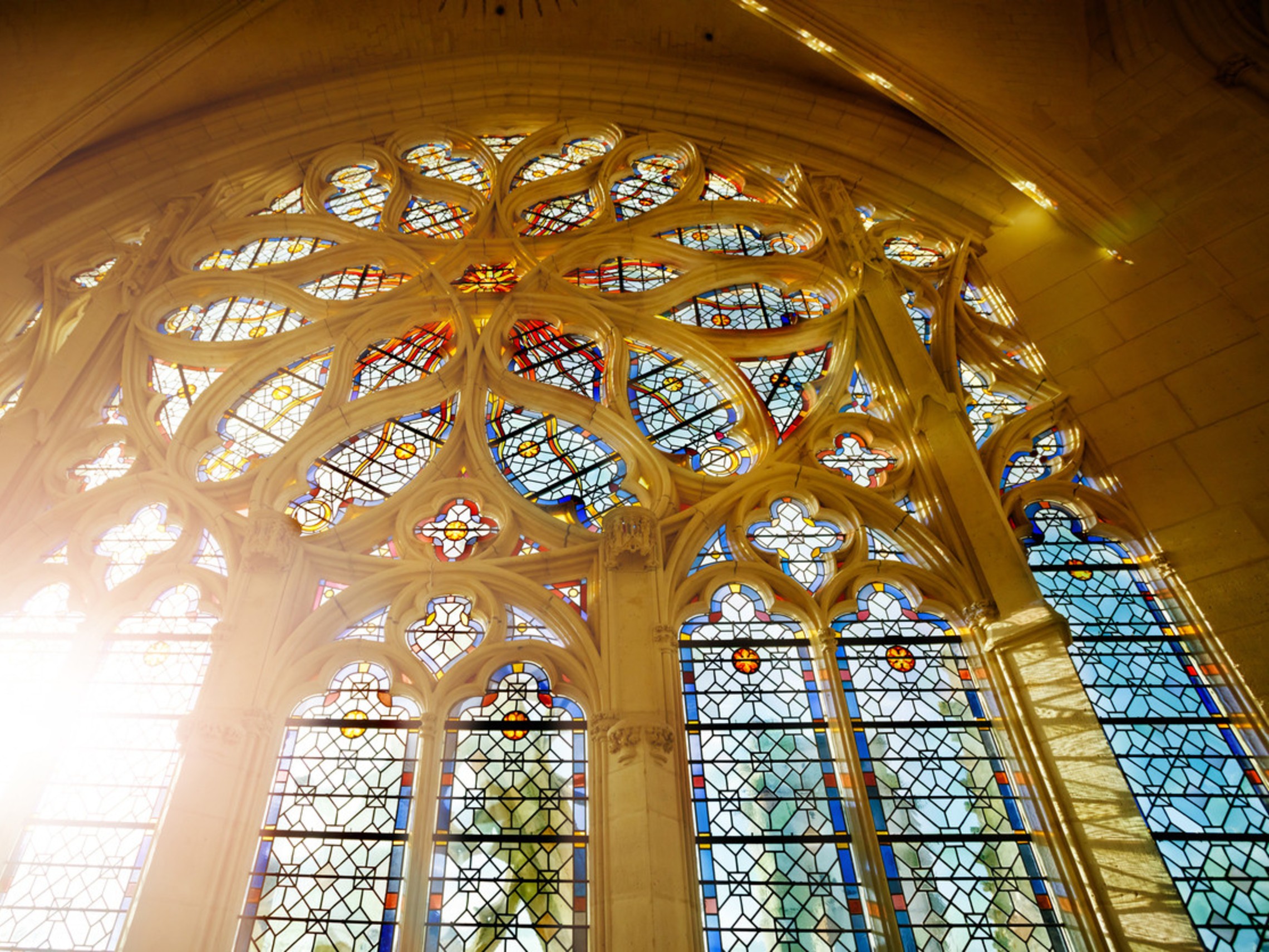 Stained glass church